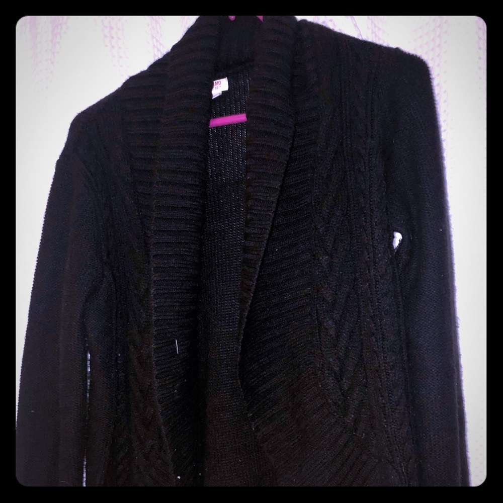 Black shawl collar cardigan